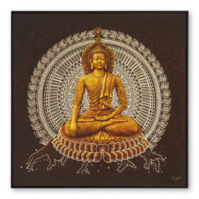 Golden Embossed Wall Painting