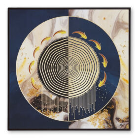 Golden Embossed Wall Painting