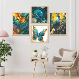 SET OF 4 DIGITAL WALL PAINTING