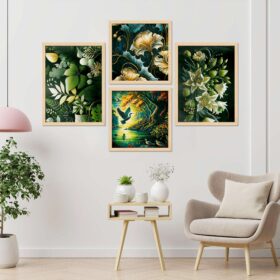 SET OF 4 DIGITAL WALL PAINTING