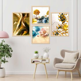 SET OF 4 DIGITAL WALL PAINTING